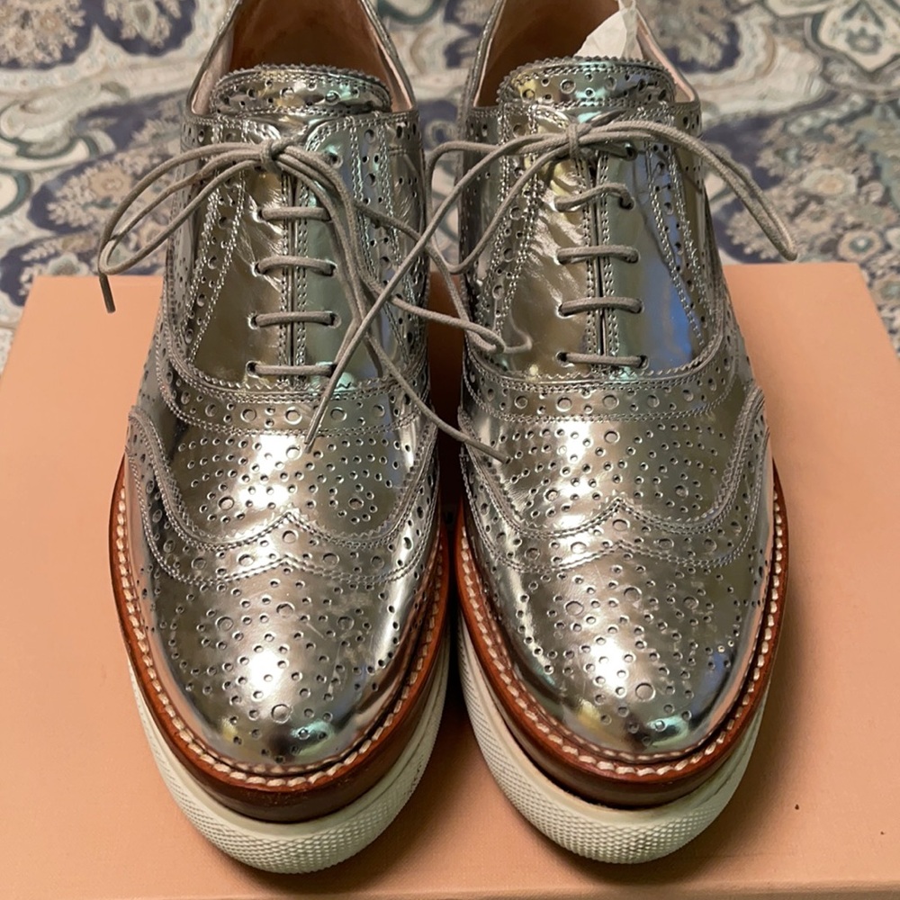 Miu miu Oxford platform shoes